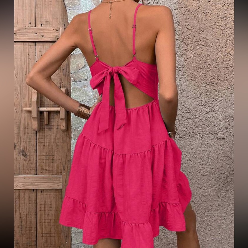 New SHEIN women’s pink ruffle vacation dress - Picture 2 of 2